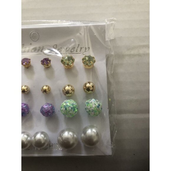 Fashion Jewelry Earring Lot 1 set of 12 pairs - Picture 5 of 5